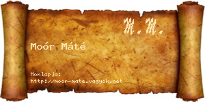 Moór Máté névjegykártya